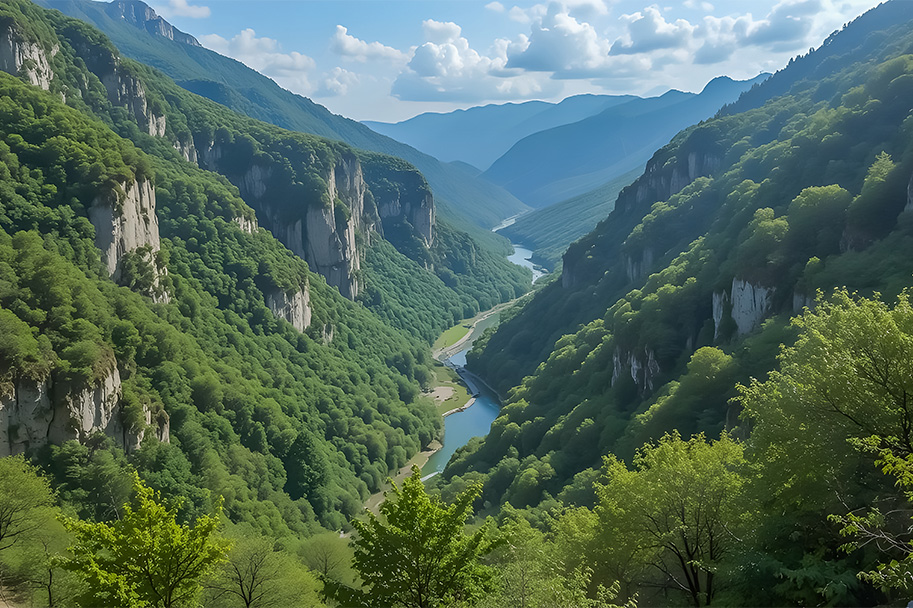 sept kilometres de canyon naturel